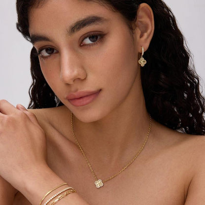 Oresa Gold Clover Earrings