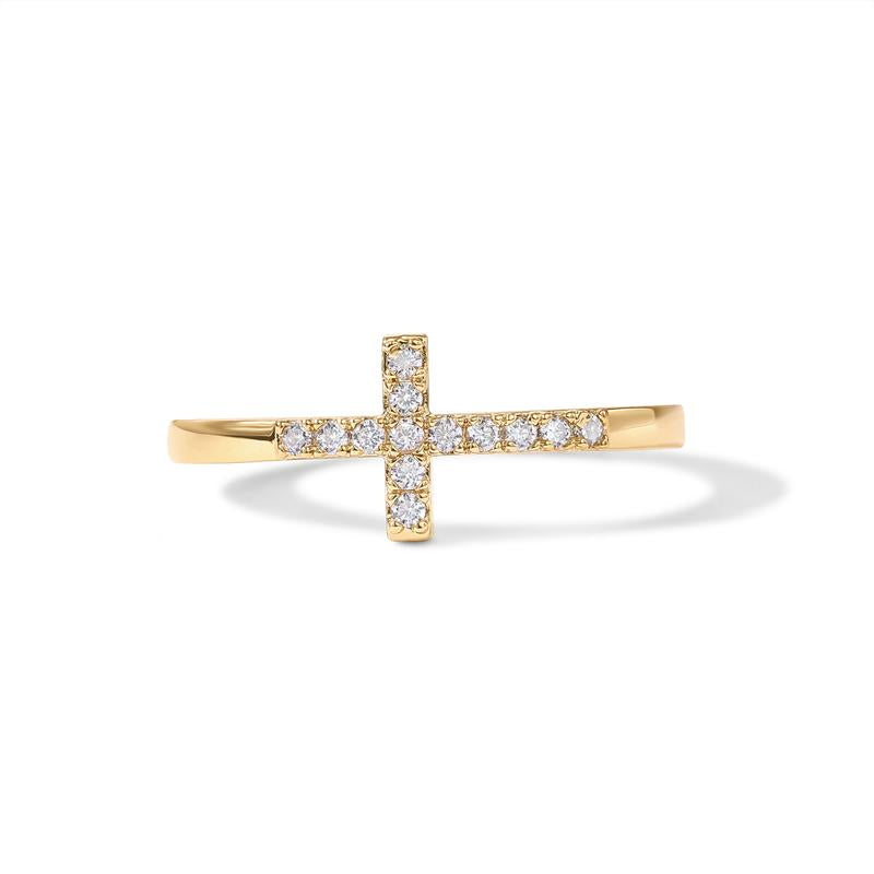 Oresa 14K Gold Plated Cross Ring