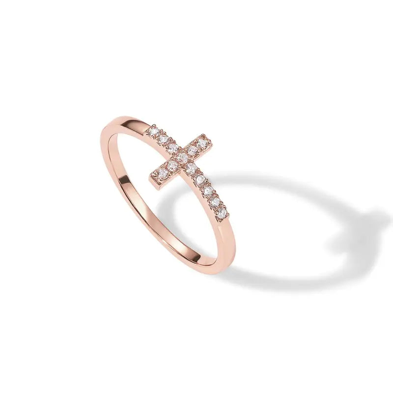 Oresa 14K Gold Plated Cross Ring